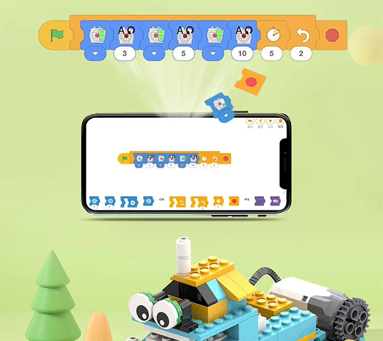 Robotički set za buduće inženjere 50 u 1 - Inteligentni DIY set blokova od 606 komada sa daljinskim upravljačem