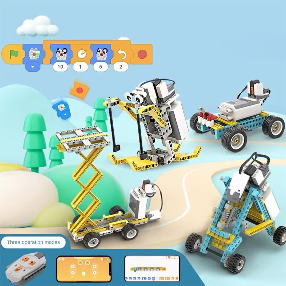 Robotički set za buduće inženjere 50 u 1 - Inteligentni DIY set blokova od 606 komada sa daljinskim upravljačem