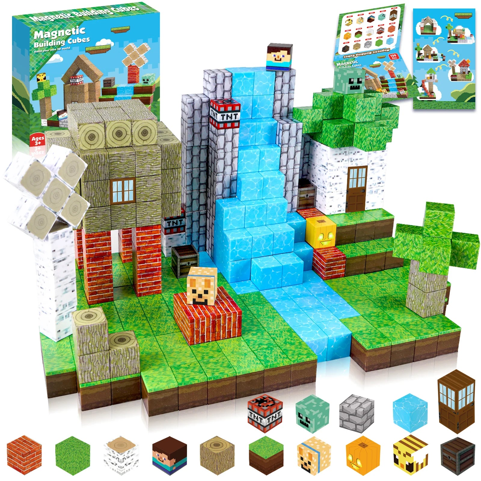 MAGNECRAFT Magnetic Blocks FOREST LIFE – 100 kom građevne magnetne kocke STEM za djecu 3+