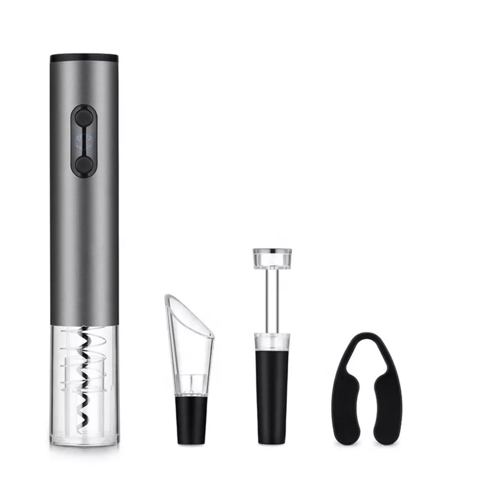 Set 4 u 1 za vino, električni otvarač, vakumski čep, aerator i rezač folije