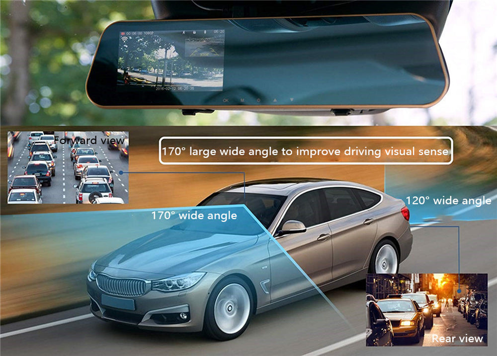 Auto Retrovizor Sa 4,3" LCD Ekranom, Snimačem I Dvije Kamere