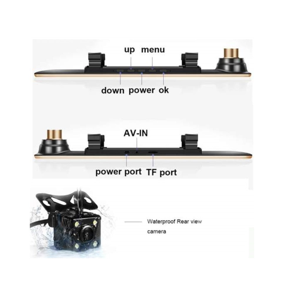 Auto Retrovizor Sa 4,3" LCD Ekranom, Snimačem I Dvije Kamere