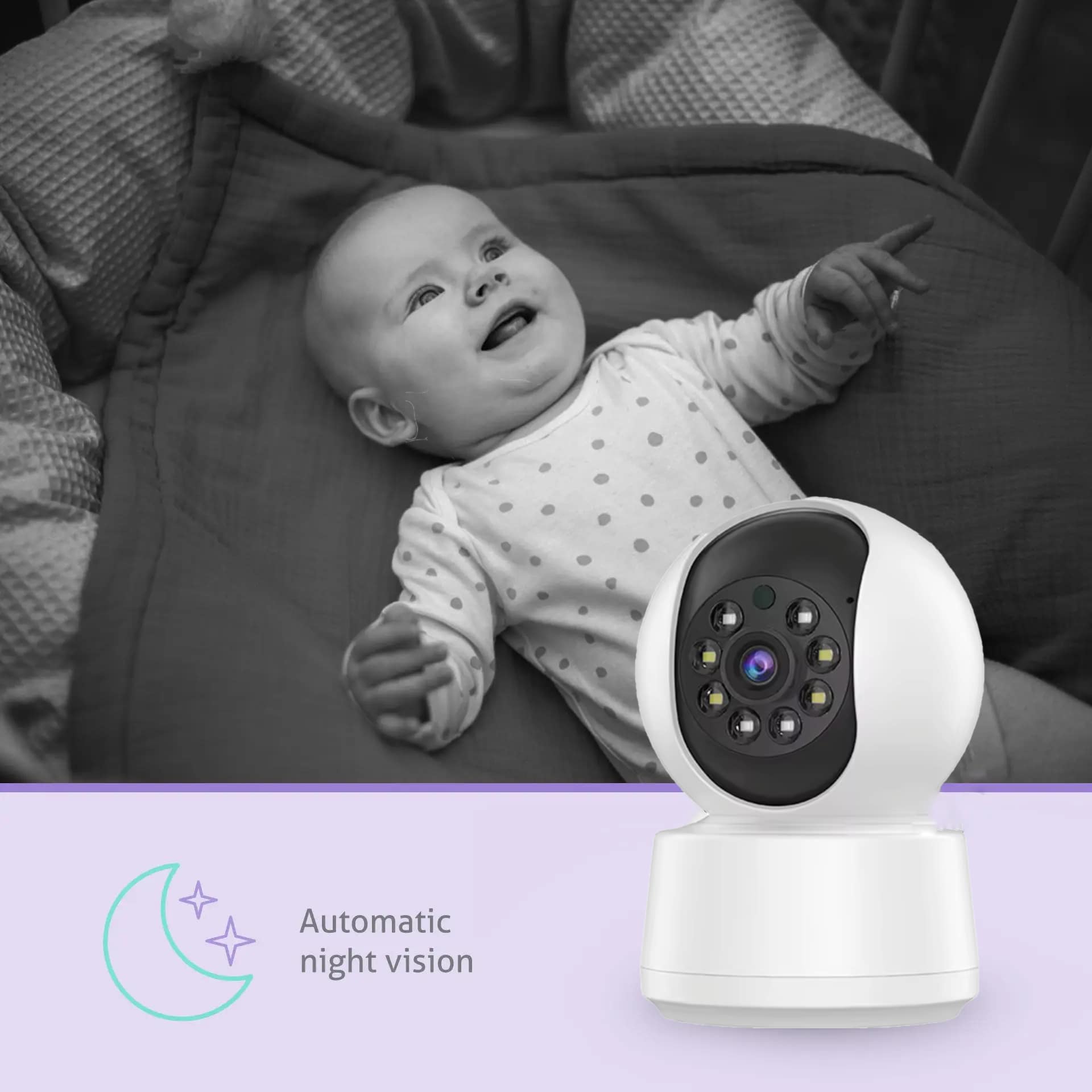 Pametni bežični Baby Monitor s noćnim vidom i dvosmjernim audiom