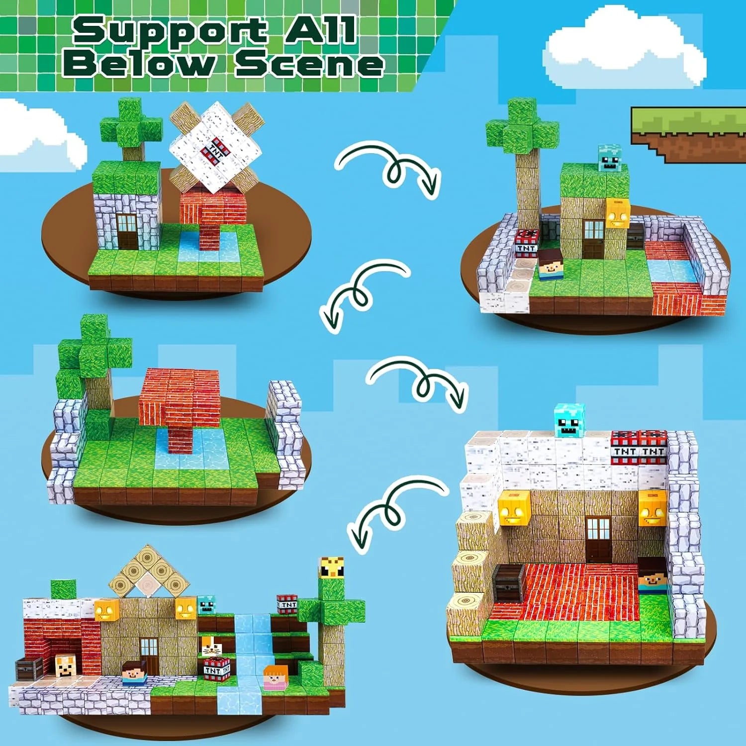 MAGNECRAFT Magnetic Blocks FOREST LIFE – 100 kom građevne magnetne kocke STEM za djecu 3+