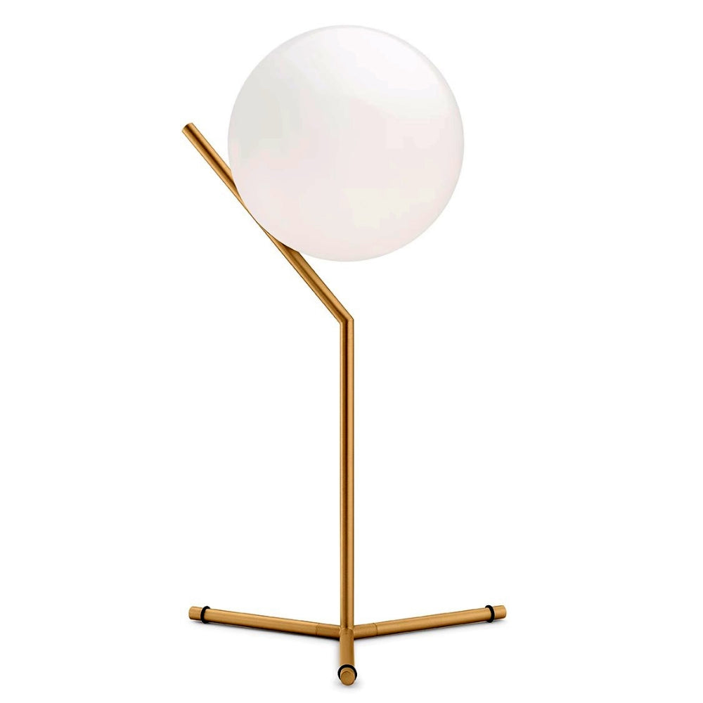 Dizajnerska stolna lampa Alaris, staklo, metal